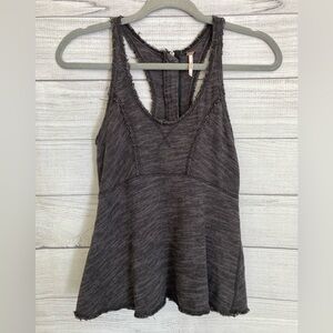 Free People | Women’s Sleeveless Racerback Frayed Hem Peplum Top
